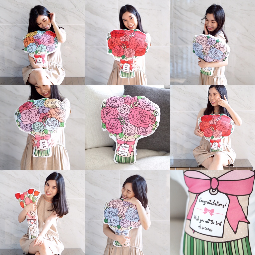 หมอนของขวัญ รับปริญญา แต่งงาน วันเกิด ครบรอบ แฟน พร้อมส่ง ลายดอกไม้ (มี 13 ลาย)