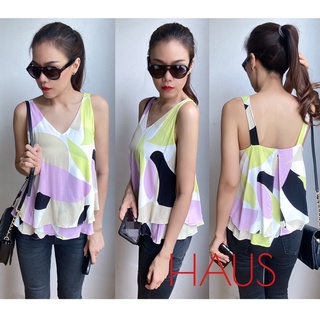 เสื้อสายแถบคอวี ระบาย2ชั้น