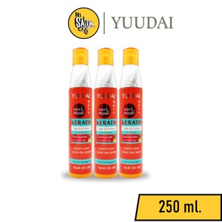 Yuudai hair repair keratin smoothing 250 ml. ยูไดอิ เซรั่มเคราติน ฟื้นฟูบำรุงผมเสีย จากการทำเคมี ขวดส้ม