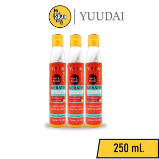 Yuudai hair repair keratin smoothing 250 ml. ยูไดอิ เซรั่มเคราติน ฟื้นฟูบำรุงผมเสีย จากการทำเคมี ขวดส้ม