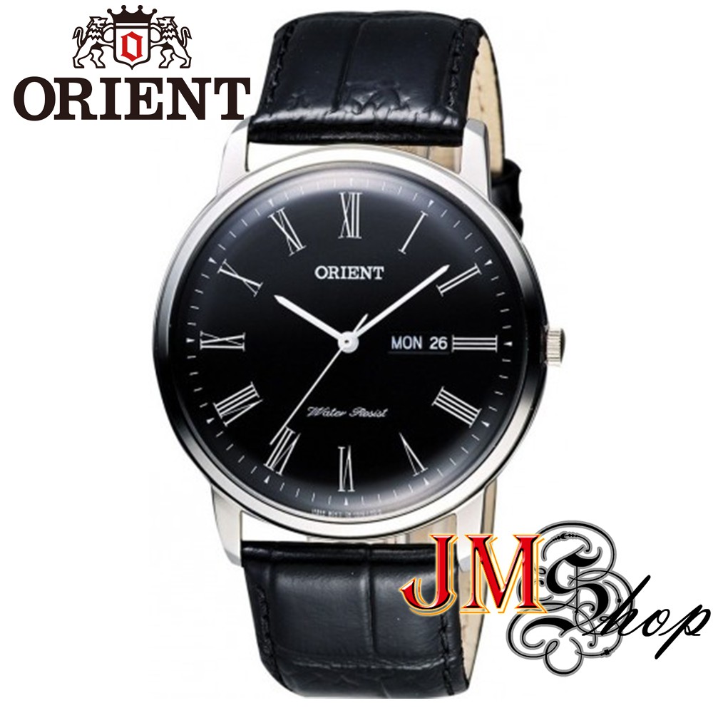 Orient Capital นาฬิกาข้อมือผู้ชาย สายหนังแท้ รุ่น FUG1R008B (หน้าปัดสีดำ)