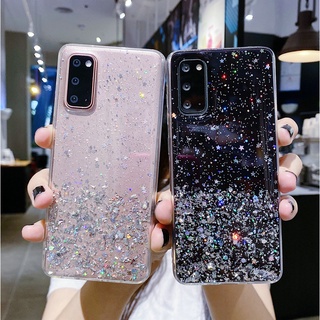 เคสโทรศัพท์มือถือแบบนิ่ม TPU ใส แต่งกลิตเตอร์ ระยิบระยับ สําหรับ VIVO Y76 Y76S Y72 Y52 Y51 Y50 Y33S Y31 Y30 Y21 Y21S Y20 Y20i Y20S Y15S Y15A Y12A Y12S