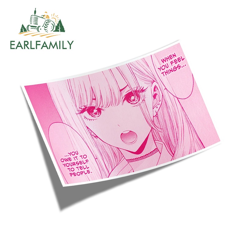 EARLFAMILY 13 ซม.x 9.3 ซม.Kitagawa Marin Slap สติกเกอร์รถรถจักรยานยนต์ Caravan กันน้ํา Decal กระดานโต้คลื่น Trunk Windows Decor