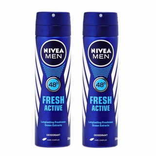 สเปร์ยระงับกลิ่นกาย นีเวีย เฟรช แอกทีฟ ขนาด 150 มล. Nivea Fresh Active x 2 ขวด