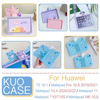 เคสซิลิโคน ลายการ์ตูน พร้อมขาตั้ง สําหรับ Huawei Mediapad M5 Lite 10.1 M6 10.8 T5 10.1 M6 8.4 M5Lite 8.0