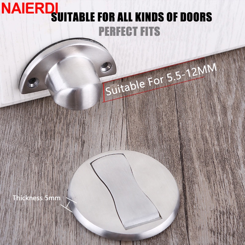 Naierdi กันชนประตู สเตนเลส 304 แม่เหล็ก กันชนประตูซ่อน จับพื้น ไม่ใช้ตะปู หยุดประตู เฟอร์นิเจอร์ ฮาร์ดแวร์ - รูปที่ 4