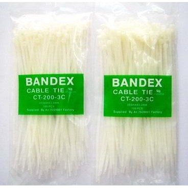 เคเบิ้ลไทร์ ไนล่อน สายรัดพลาสติก BANDEX สีขาว CABLE TIES BANDEX เหนียว ทนทาน มีหลายขนาด