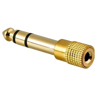 Jack 3.5mm Female Converter Adapter แปลง เป็น 6.35mm Male แจ็คอะแดปเตอร์ (Gold)