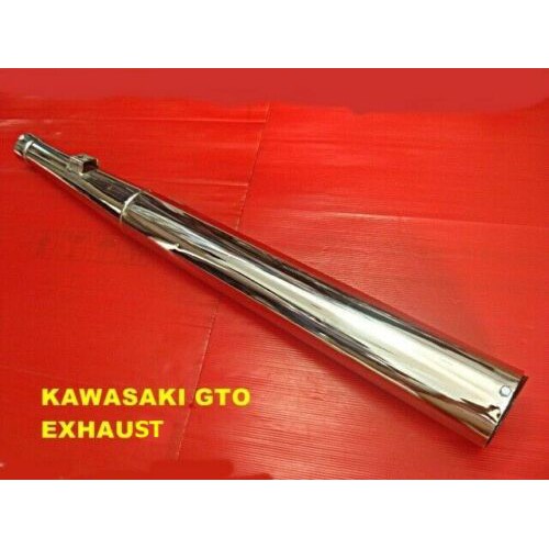 EXHAUST MUFFLER "CHROME" PIPE NEW "VINTAGE" Fit For KAWASAKI GTO // ท่อไอเสีย เหล็กชุบโครเมี่ยม