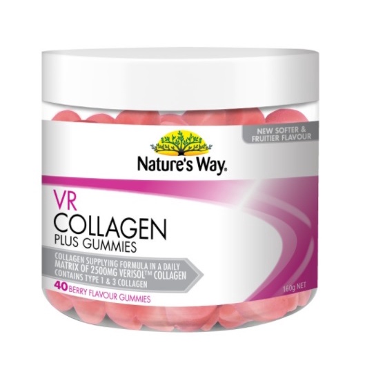 Nature's Way VR Beauty Collagen Gummies เนเจอร์สเวย์ วีอาร์ คอลลาเจน กัมมี่ เยลลี่ บำรุงผม ขนาด 40 เม็ด 17795