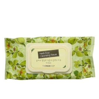 THE FACESHOP HERB DAY CLEANSING TISSUE แผ่นเช็ดเครื่องสำอาง