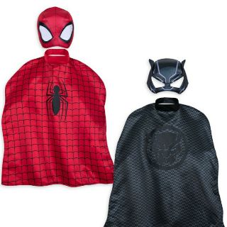 ชุดเสื้อคลุมพร้อมหน้ากาก Disney USA Spider man and Black panther mask and cape set for kids