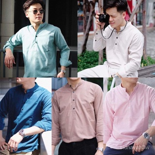 ร้านค้าเล็ก ๆ ของฉันเสื้อเชิ้ตคอจีน กระดุม4เม็ด พาสเทล ✨ oxford shirts เสื้อผ้าผู้ชายยินดีต้อนรับสู่การซื้อ