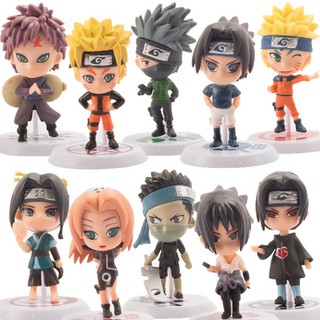 โมเดลฟิกเกอร์ อนิเมะนารูโตะ Sasuke Itachi Kakashi Gaara ของสะสม 10 ชิ้น