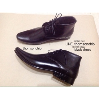 Leather black shoes รองเท้าหนังหัวแหลม หุ้มข้อ