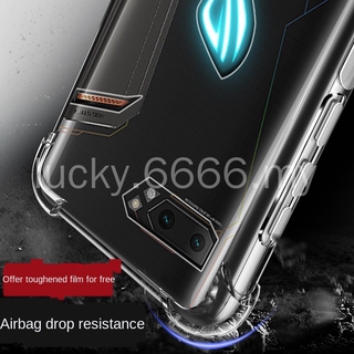 เคสโทรศัพท์มือถือ ซิลิโคนนิ่ม แบบใส ป้องกันสี่มุม กันกระแทก สําหรับ Asus ROG Phone 3 2 1 ZS661KS ZS660KL ZS600KL