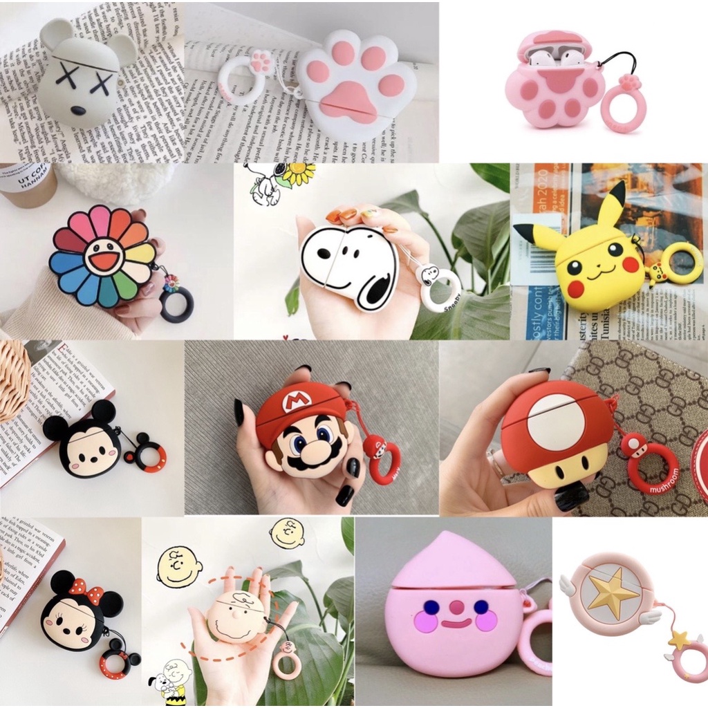 พร้อมส่ง เคสยางการ์ตูนAirPods1/2น่ารักมาใหม่ ป้องกันได้อย่างดี ใส่พอดีกับAirPods1/Gen2(fori12/i9s/i11/v20/inpod12)