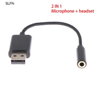 [SLFN] 2 in 1 อะแดปเตอร์การ์ดเสียง USB เป็นแจ็ค 3.5 มม. สําหรับคอมพิวเตอร์ แล็ปท็อป