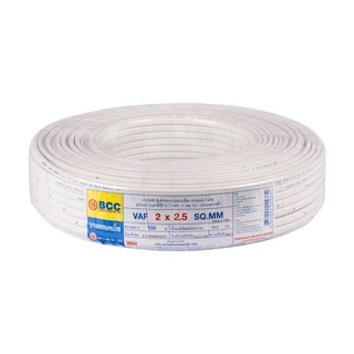 VAF power cable ELECTRIC WIRE VAF BCC 2X2.5SQ.MM 100M WHITE Power cable Electrical work สายไฟ VAF สายไฟ VAF BCC 2x2.5 ตร