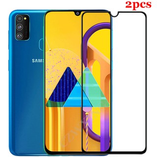 2PCS กระจก Samsung Galaxy M30S Tempered Glass Full Cover Glue Glass Screen Protector กระจกครอบเต็ม ป้องกันหน้าจอ