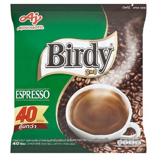 🔥The Best!! เบอร์ดี้ เอสเปรสโซ 3อิน1 กาแฟปรุงสำเร็จชนิดผง 13.2กรัม x 40 ซอง Birdy Espresso 3 in 1 Instant Coffee Powder