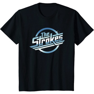 เสื้อยืดสีขาวเสื้อยืด คอกลม ผ้าฝ้าย พิมพ์ลายโลโก้ The Strokes แฟชั่นฤดูร้อนS-4XL