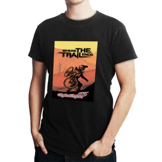 คอลูกเรือเสื้อยืดคอกลมเสื้อยืด พิมพ์ลาย Where The Trail Ends Troy Lee สําหรับผู้ชายผ้าฝ้ายแท้