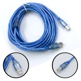 สาย ปริ้นเตอร์ USB Printer Cable USB 2.0 มีความยาว 1.8 / 3 / 5 / 10 เมตร (Blue)