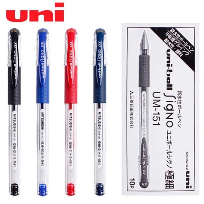 ปากกา Uni-ball Signo UM-151 0.38 0.5 0.7 มม. สีน้ำเงิน ดำ แดง ส้ม เขียว ...