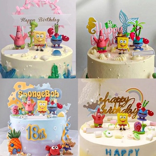 ตุ๊กตาฟิกเกอร์ SpongeBob SquarePants 8 ชิ้น / ชุด