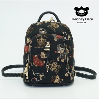 Henneybear - H118 ลายคราวน์แบร์ - กระเป๋าเป้ทูเวย์ รุ่น 2 ซิป ขนาดทรงสวยเก๋ มาใหม่