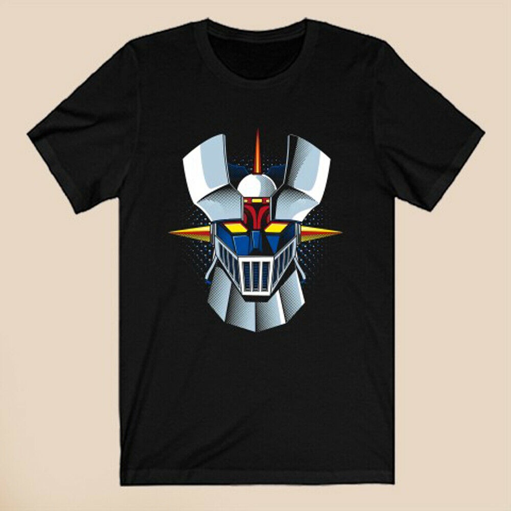 เสื้อยืดวินเทจเสื้อยืด ผ้าฝ้าย 100% พิมพ์ลายโลโก้หุ่นยนต์ Mazinger-Z Shin Robot Head สําหรับผู้ชายS-