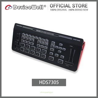 Devicewell HDS7305 สวิตช์วิดีโอสตรีมมิกเซอร์ 5-CH T-bar HD สําหรับสตูดิโอ &amp;amp; Usb pk hds7105