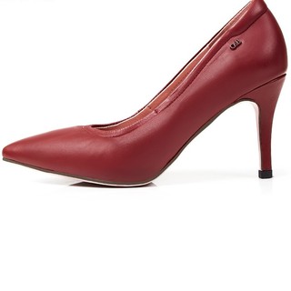 O&amp;B รองเท้าส้นสูงหนังแกะ รุ่น DIANA HEELS 3.2" in Burgundy