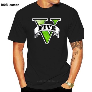 เสื้อยืดแขนสั้น ผ้าฝ้าย พิมพ์ลายโลโก้ GTA V Grand Theft Auto Five สําหรับผู้ชาย HBfino63BIkldl12Size S-5XL