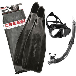 CRESSI PRO STAR BAG DIVING SET FINS-ชุดอุปกรณ์ดำน้ำครบชุด หน้ากาก ท่อหายใจและตีนกบ อุปกรณ์ดำน้ำ