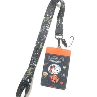 SNOOPY SPACE สายคล้องคอ สายคล้องบัตร ที่ใส่บัตร ซองใส่บัตร ที่ใส่บัตร พร้อมสายคล้องคอ ลาย SNOOPY งานดี สวยงาม PMYL SHOP