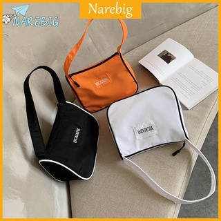 narebig กระเป๋าสะพายไหล่กระเป๋าถือสําหรับสตรีผ้าไนล่อน tote เหมาะกับการพกพาเดินทาง