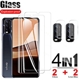 4 in 1 กระจกนิรภัยกันรอยเลนส์กล้อง 2 ชิ้น สําหรับ Xiaomi Redmi Note 10 10S 9S 9 8 7 Pro Redmi 10 9 9A 9C 9T 8 8A 7 7A 6 6A