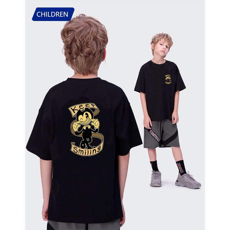 Bendy And The Ink Machine เสื้อยืด ผ้าฝ้าย แฟชั่นฤดูร้อน สําหรับเด็กผู้ชาย