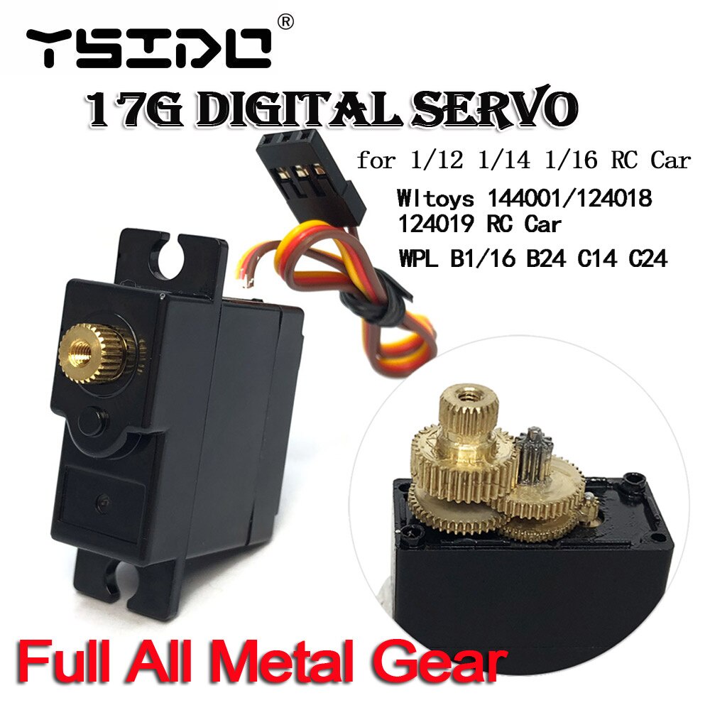 YSIDO YS017M 17g เกียร์โลหะ Digital Core Servo สําหรับ WLtoys 144001 124019 124018 WPL RC รถ B1/16 B24 C14 C24 เครื่องบินเฮลิคอปเตอร์