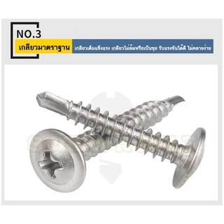น็อต สกรู หัวกลมแบน แฉก สแตนเลส 410 ปลายสว่าน #8 #10 / Wafer Head Phillip Self Drilling Screw SUS410