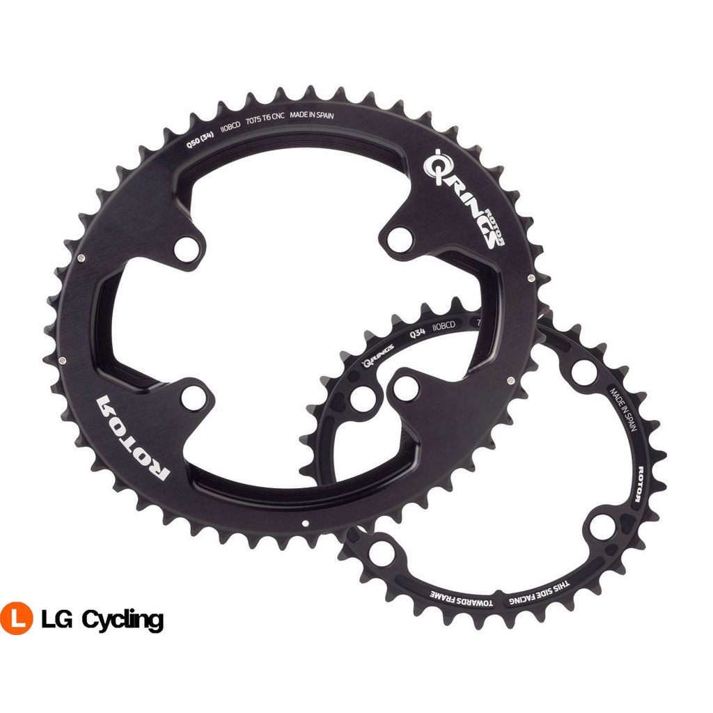 โรเตอร์ Qring รูปไข่แผนที่ Chainring ALDHU Q-Rings 4-Arm 110 มม.53 T 52 T 50 T 39 T 36 T 34 T RB จัก