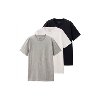 GIORDANO [Online Exclusive] เสื้อยืด คอกลม 1 แพ็ค มี 3 ชิ้น Men