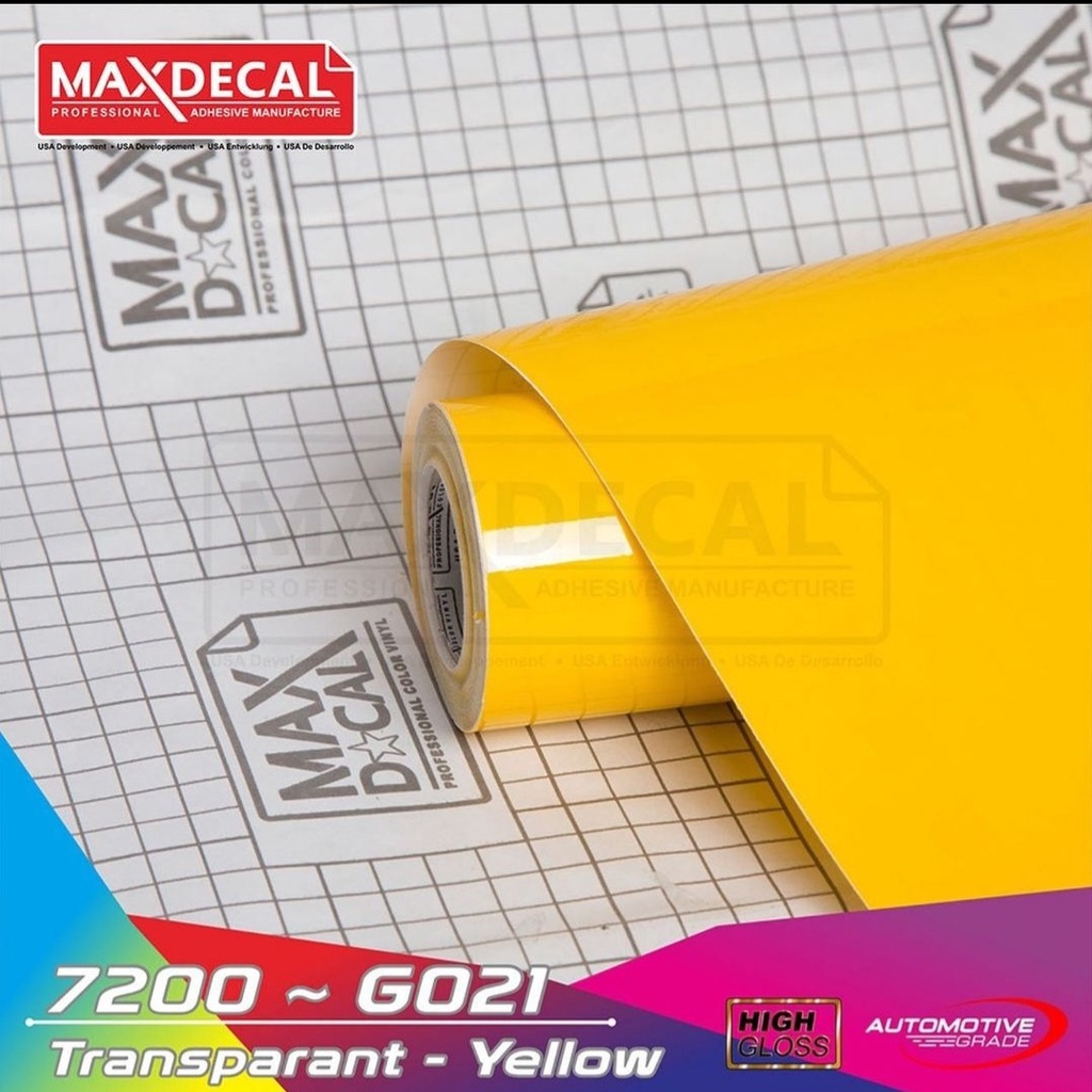 Oracal MAXDECAL SCOTLET STICKER 45CM X 15M 7200 G021 TRANSPARKANT สีเหลืองใส