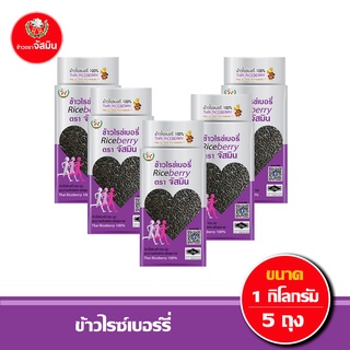 จัสมิน ข้าวไรซ์เบอรี่ ขนาด 1กก. X 5,10,12 ชิ้น (แพคสุญญากาศ)