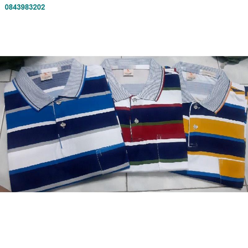 PHB5878☾เสื้อผ้าผู้ชายแขนสั้นคอปกมีกระเป๋าเสื้อ