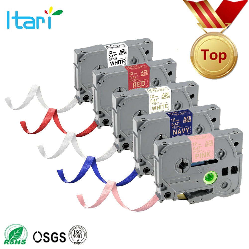 Itari เทปผ้าซาติน ฉลากสี 12 มม. สําหรับเครื่องพิมพ์ Brother P-Touch รุ่น TZe-R231 RE31
