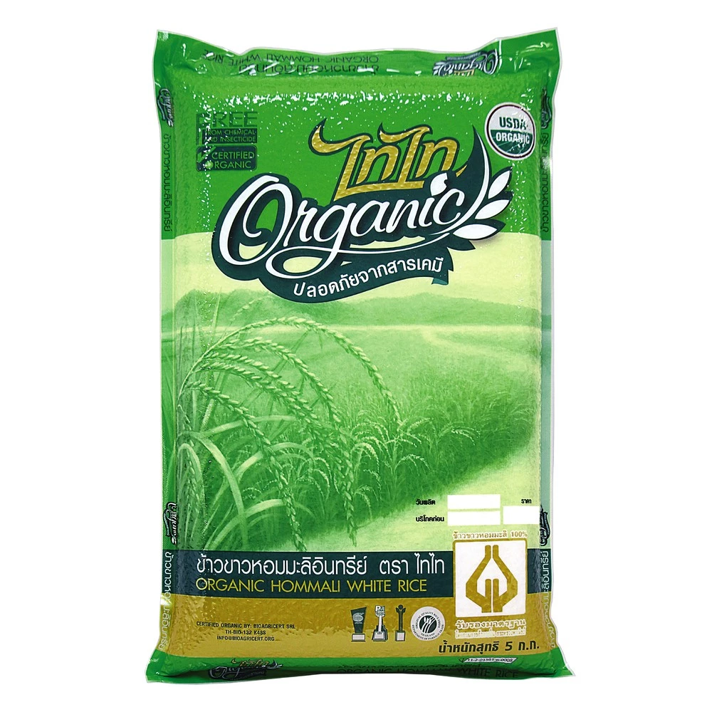 ข้าวหอมมะลิอินทรีย์ 100% (Organic Hommali White Rice) ตรา ไทไท ขนาด 5 กิโลกรัม ข้าวขาว ข้าวออร์แกนิค