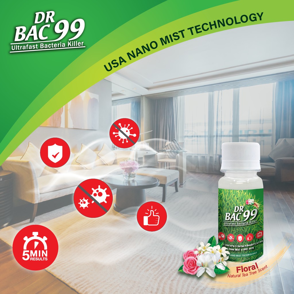 Dr Bac99 Nano Mist กลิ่นฟลอรัล (60ml) พร้อม SIRIM TEST CERTIFICATE
